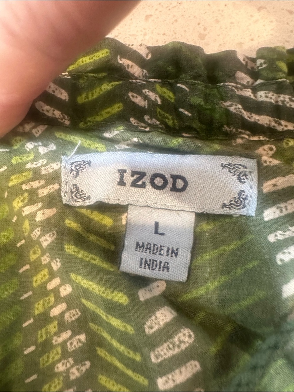 🩵$5 Izod Green Boat Neck Blouse size large - Picture 3 of 9